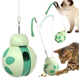 Cat Toy, Single Play, Leakage Ball, Educational Toy, Gourd-Shaped Tumbler Design, Includes Teaser Wand, Preventing Fast Eating, Answering Machine, Toy, Stress Relief, Cat Supplies, Popular, Cat Toy