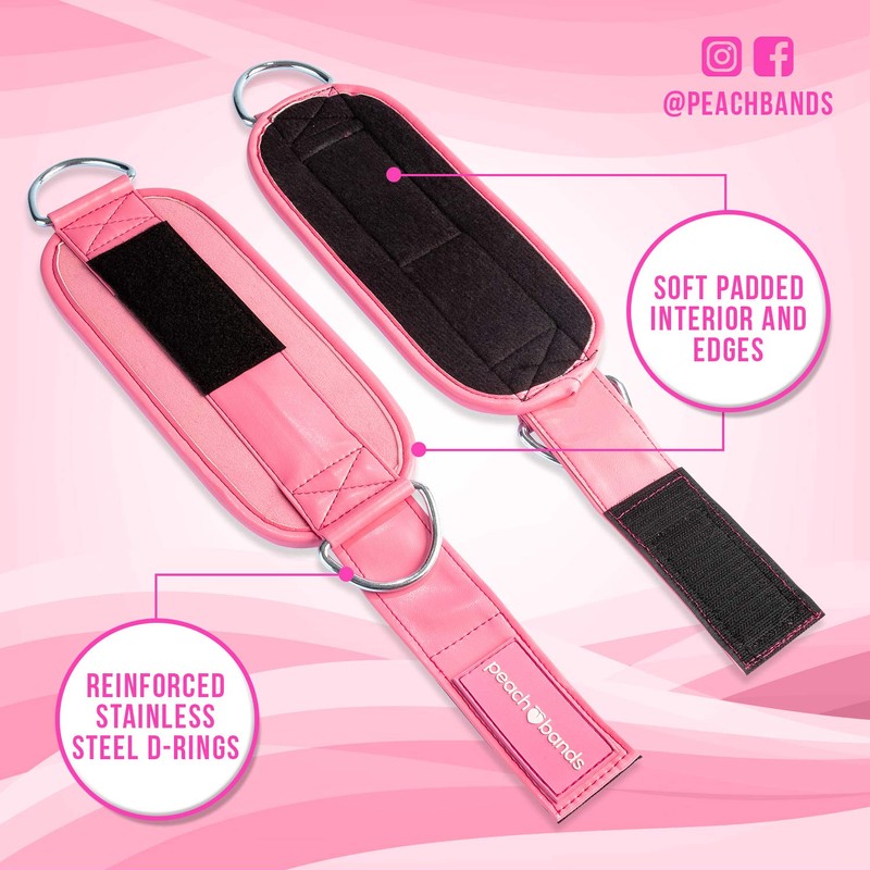 Peach Bands Cable Ankle Straps for Cable Machines (2)