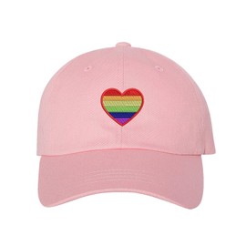 Prfcto Lifestyle Pride Heart Dad Hat - Pink Baseball Hat - Unisex