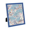 Laura Ashley 8x10 Riverside Blue Enamel Picture Frame, Silver Metal