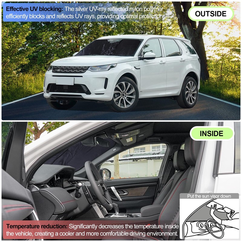 Windshield Sunshade for Range Rover Sport 2014-2022, Front Window Sun