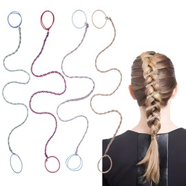 Colorful Spiral Hair Ties, 4PCS Spiral Hair Ties No damage Hairs Tie Braid Elastic Ponytail Holders Hairs Bands for Long Women with Thick Curly Sports Workouts