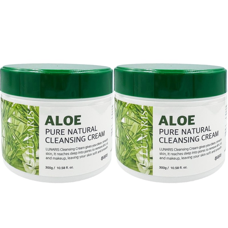 NEW Lunaris Aloe Pure Natural Cleansing Cream 300g x2 /