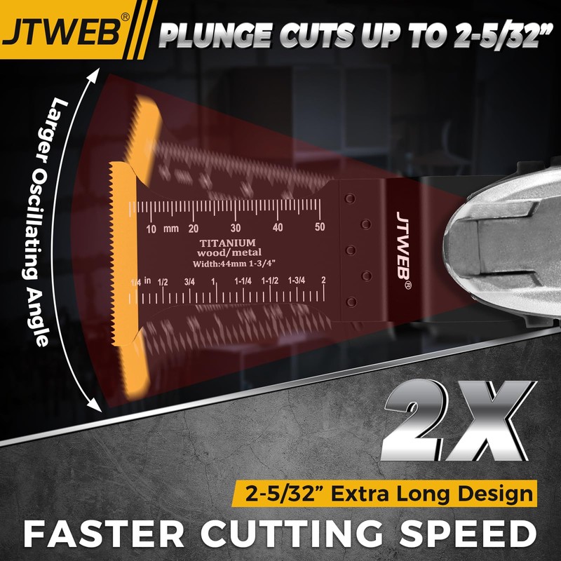 JTWEB 15PCS Titanium Oscillating Saw Blades, Multitool Blades Oscillating Tool