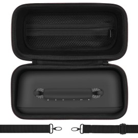 Portable Shell Case for Bose SoundLink Max Speaker, Hard Carrying Bag, Waterproof Travel Case with Shoulder Strap and Handle - Black