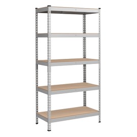 SONGMICS 5-Tier Storage Shelves, Garage Storage, Boltless Assembly, Adjustable Shelving Unit, 17.7 x 35.4 x 70.9 Inches, Load 1929 lb, for Shed Warehouse Basement Kitchen, Silver UGLR450E01