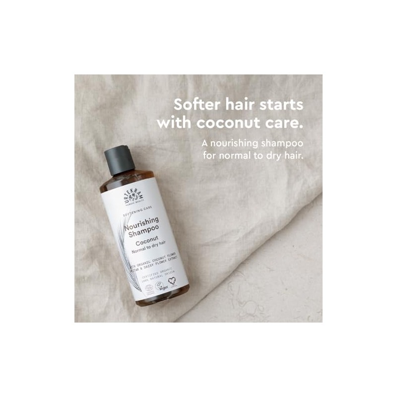 Urtekram Shampoo Coconut - Normal Hair - Vegan, Organic, Moisturizing,