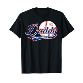 Daddy of Rookie of Year 1st Birthday Baseball Theme Matching T-Shirt