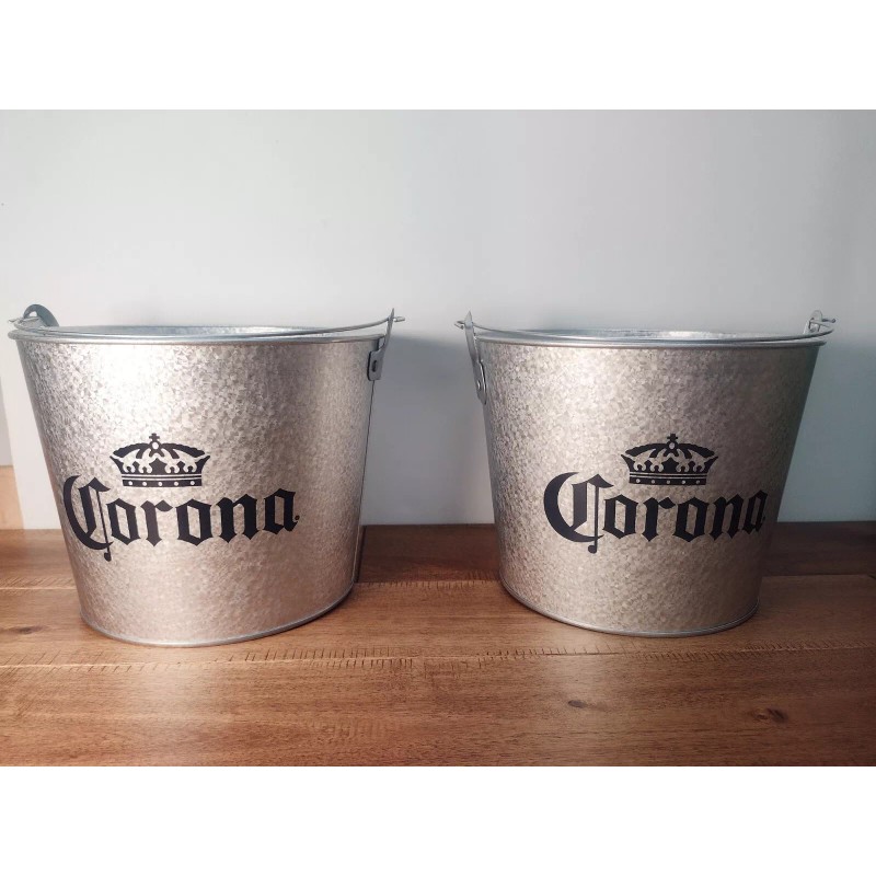 Corona Galvanized Beer Bucket - Corona Beer Bucket - Galvanized