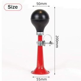 Voarge Bicycle Horn, Portable Retro Cycling Metal Air Horn with Metal Frame for Mountain Bikes, Beach Cars and Camping Vehicles (Red)