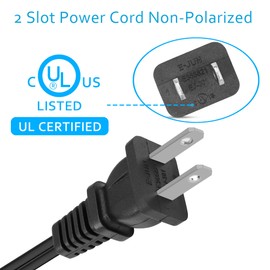GINTOOYUN AC 2 Prong C8 Power Cord,Standard 2 Slot Coiled Power Cord 6.5 FT for TV Printer Monitor Replacement Power Cord