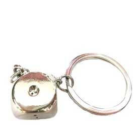 Silver Yard YZ106 Dice, Real Keychain, Gambling, Casino, Money Luck, Accessories, Miscellaneous Goods, Street, Hip Hop, Silver, Silver, HIPHOP Keyring, Accessory, Stylish, Silver