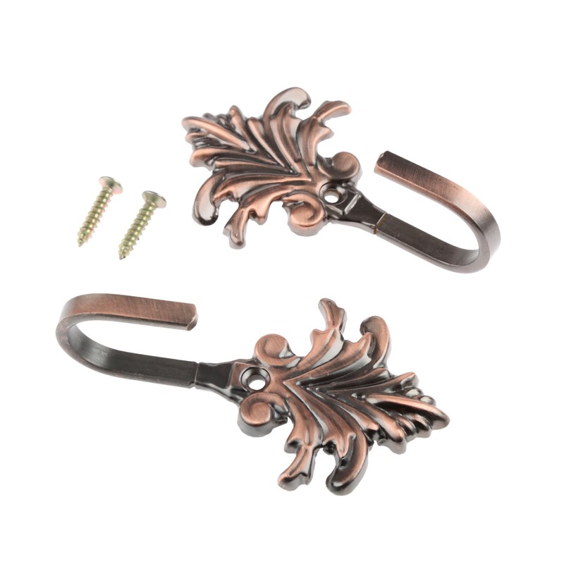 Hicello 2Pcs Red Copper Vintage Maple Leaves Curtain Drapery Tieback