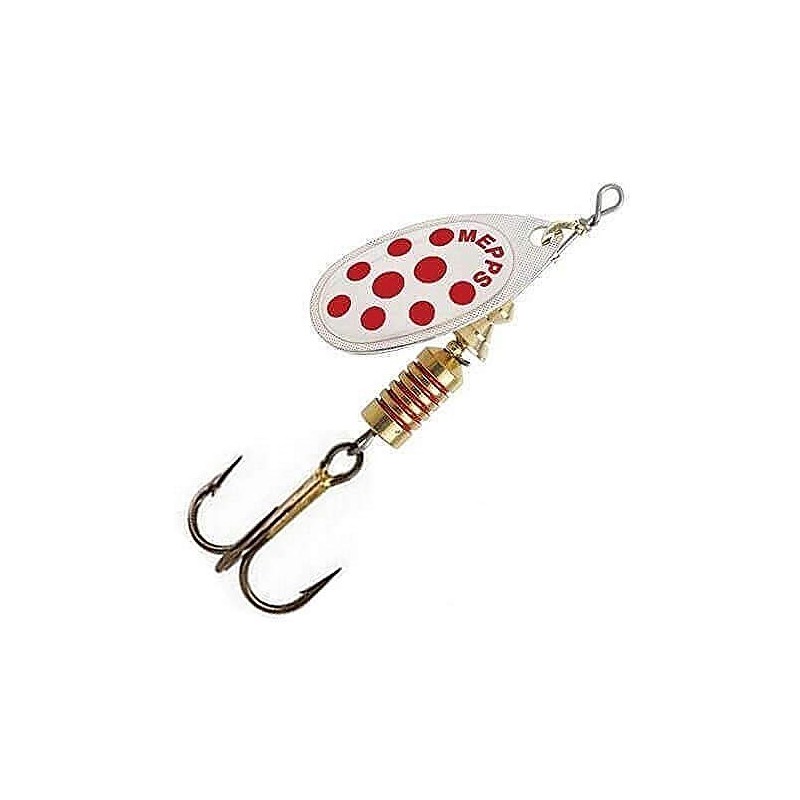spinner mepps aglia red dots color silver N°1 x1