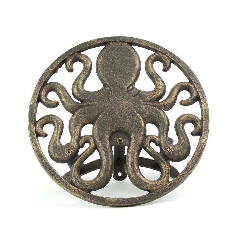 Cast Iron 12 inch Octopus Decorative Wall Mounted Hanging Garden