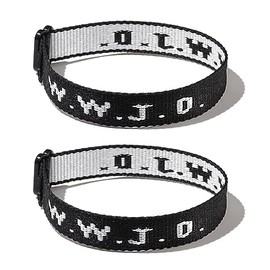 WWJD Rope Woven Adjustable What Would Jesus Do Bracelet Wristbands Bracelet for Women Men Jewelry Colorful Gifts Braied Protection Inspirational Bracelets Couple Friendship-2 Black