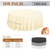 fani 8 Pack 108 Inch Round Tablecloth, Beige Polyester Fabric