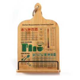 Wooden Cookbook Holder, Kitchen Book Holder, Wall Pad, Tablet Stand, Adjustable Chopping Board Style, Vintage Decoration, Brown