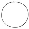 Auroris Real Leather Necklace Black, 3 mm Thick, With Stainless