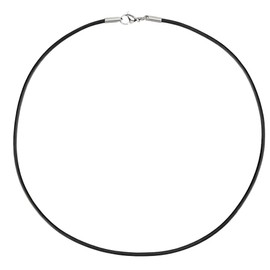 Auroris Real Leather Necklace Black, 3 mm Thick, With Stainless Steel Lobster Clasp, Stainless Steel