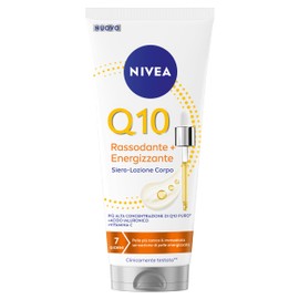 NIVEA Q10 Rassodante + Energizzante Siero-Lozione Corpo 200 ml, Lozione idratante e rassodante corpo con Coenzima Q10 Puro, Acido Ialuronico e Vitamina C per una cura del corpo tonificante