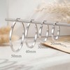 RoseJeopal 925 Sterling Silver Big Flat Hoop Earrings for Women