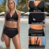 Women's Black Bikini Sets with Hight Waisted Tummy Control Swimsuits