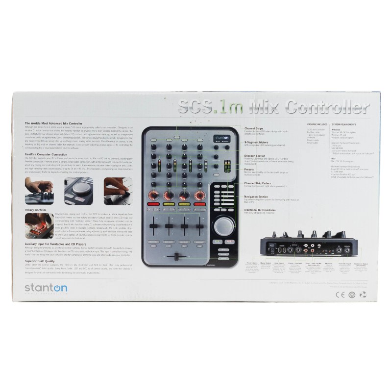 Stanton SCS.1m Digital DJ Mixer Controller w/ FireWire Audio, LCD,