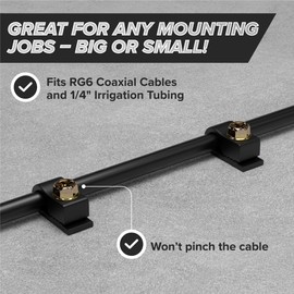 THE CIMPLE CO THE CIMPLE CO Wire Clips, Single Cable Wall Clip, Coaxial, Cat6, Electrical Wire, Ethernet, 1/4 in (6 mm) Screw Fastener, 100 Pack, Black