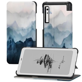 QIOFEARTH Case for Onyx BOOX Palma 6.13" - Lightweight PU Leather, Water-Safe, Foldable Protective Cover - Misty Mountain