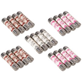 20 x Fuses Mixed Household Electrical Ceramic Domestic Mains Fuses for Plugs 3A, 5A, 10A and 13 Amp Fuses UK