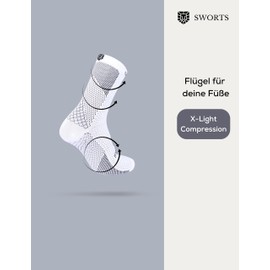 SWORTS X-Light Kompressionssocken Sport I Ultradünne Laufsocken mit Hochatmungsaktivem Mesh (Running Socks)