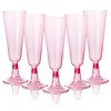MATANA 100 Premium Pink Plastic Champagne Glasses with Glitter, 150