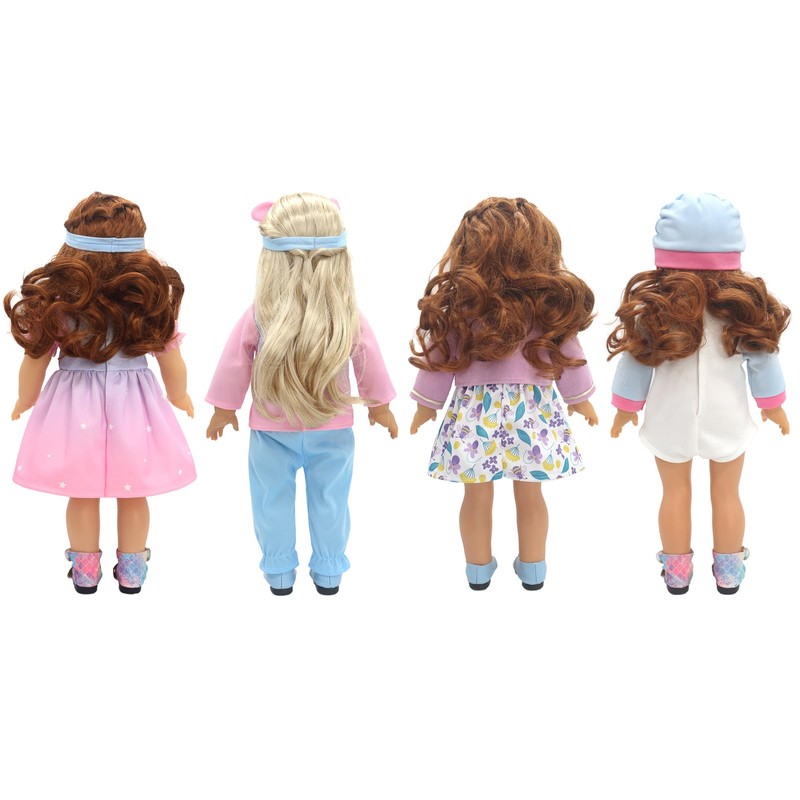 Doll Clothes for 36-43 cm Baby Dolls, 4 Packs (No