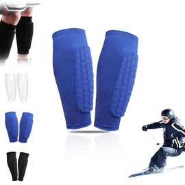 Shindefender Shin Guards Pads, Honeycomb Compression Sleeve Football Shin Guards for Boys, Teenagers and Adults, Soccer Defender Pads with Superior Impact Absorption, Lightweight