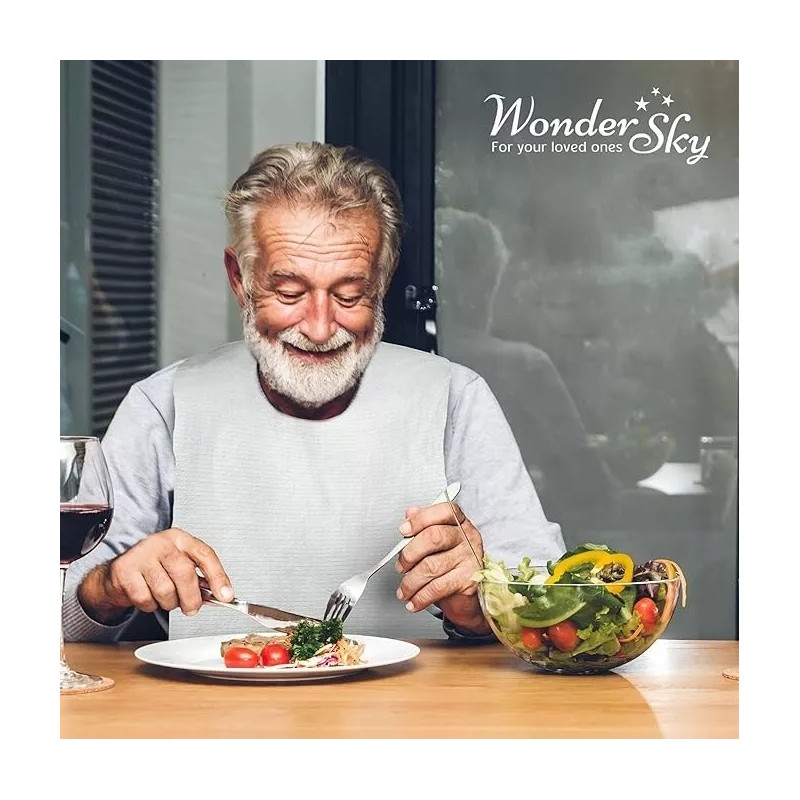 Wonder Sky 150-Pack Disposable Adult Bibs - Eating Bib for