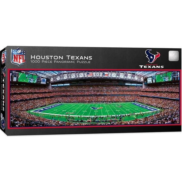 Master Pieces NFL Houston Texans Stadium Panoramic Jigsaw Puzzle, 1000 Pieces, Team Color, 13" x 39"