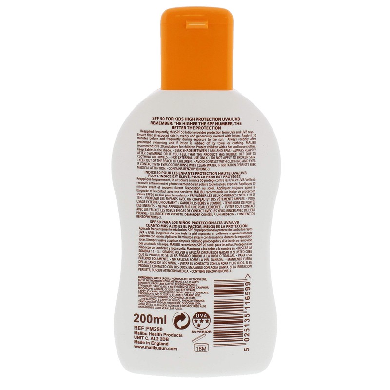 Malibu 200 ml SPF 50 Kids Lotion
