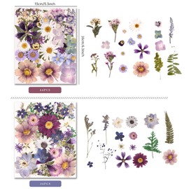 Nisetten 80PCS Natural Color Pressed Dried Flowers Dry Leaves with Tweezers - Real Pressed Flowers for DIY Crafts, Resin Jewelry, Cards, Soap, CandleMaking, Nail Art, and Scrapbooking (Natural Color)