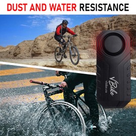 vBike Anti-Theft Alarm System,for eBike, Bike, Motorcycle, and Trailer Wireless with Two Remote Controls, Vibration Motion Sensor, Waterproof, 113dB Loud Alarm with Seven Sensitivity Level