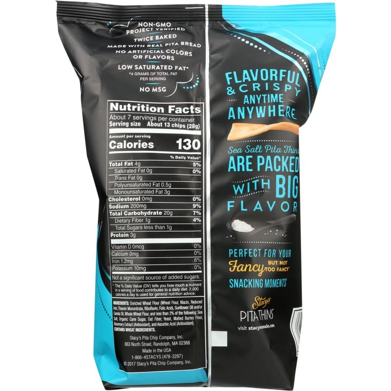 Stacy's New Crispy, Flaky & Flavorful Pita Thins Chip 6.5oz,