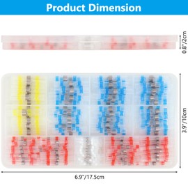 YADOBIG Pack of 200 Solder Connectors with Heat Shrink Tubing, Butt Connectors, Cable Connectors, Waterproof Insulated