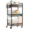 YASONIC 3 Tier Rolling Cart – Metal Utility Storage Cart