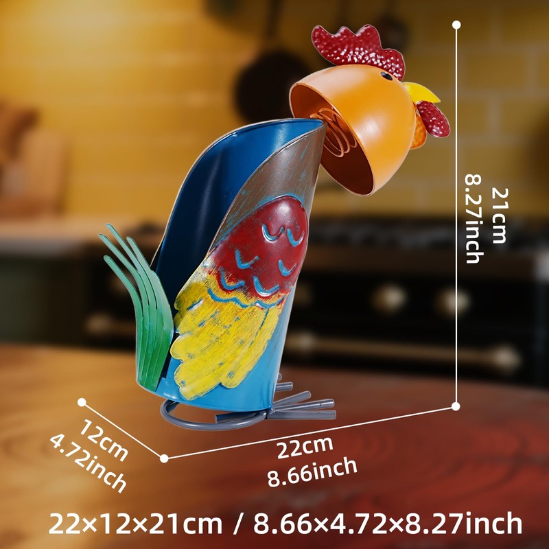 Mloarts Curious Rooster Chicken Wine Bottle Holder, Decorative Wine Holder