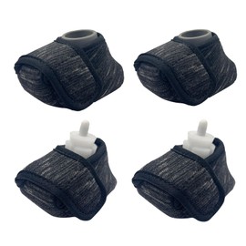 BIVIKEY 4PCS Walker Ski Glide Covers|Set Foldable Walker Accessories Easy-to-Remove Replacement Sliders | Silent Indoor Sliders GlidePads Made from Durable Oxford Fabric Dark Gray