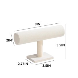 KunGe 2 Pcs/Set Bracelet Holder Stand, Detachable Bracelet Display Holder Stand, Velvet Bracelet Watches Organizer Rack, Hovering T-Bar Necklace Jewelry Display Stand for Home or Store Selling Show