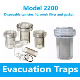 Medici Professional Dental Dental Evacuation Trap Disposable Canister For Techwest Whirl Vac, Ohmeda, #2200 - 12 Pieces/Box