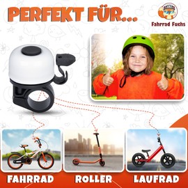 Children's Bicycle Bell - White - Bicycle Bell Girls Bell Bicycle Children Bell Children's Bicycle Balance Bike - Rings Loud, Easy Assembly