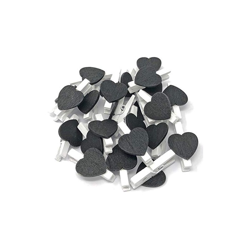 100 Pack of 30mm White Clothes Peg with 15mm Black