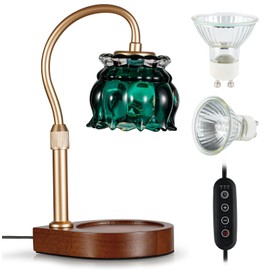 OHBET Candle Warmer Lamp with Timer, Candle Lamp Warmer with Dimmer & Height Adjustable, Flower Lamp Candle Warmer for Jar Candles, Dimmable Candle Warmer Lamp with 2 Bulbs, House Warming Decor Gifts